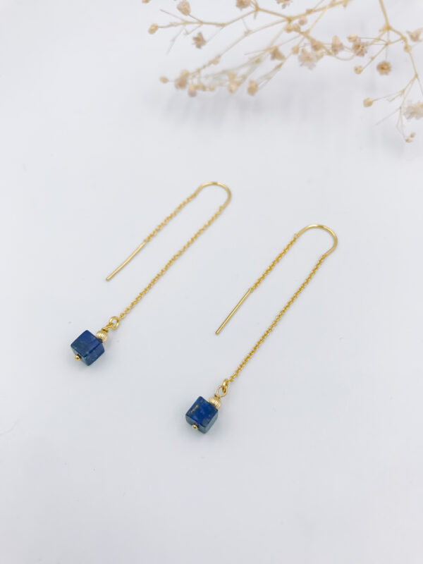 Goldfilled doortrekoorringen lapis lazuli